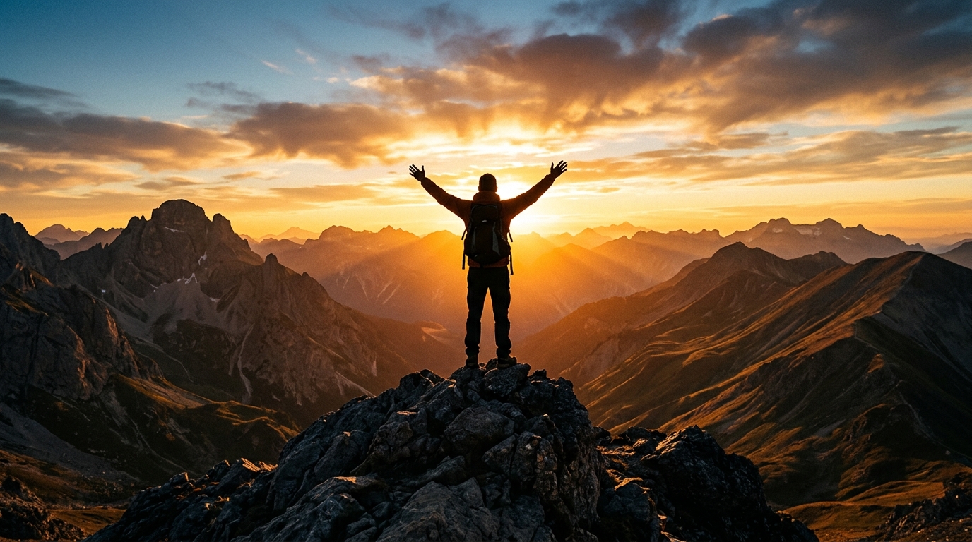 Mountain landscape symbolizing business growth and achievement